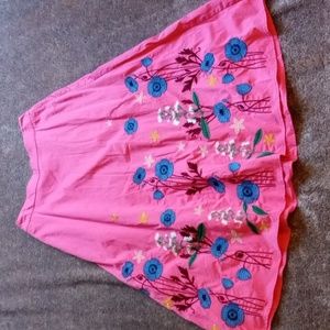 Boden Arwen embroidered midi skirt in Bright Camellia